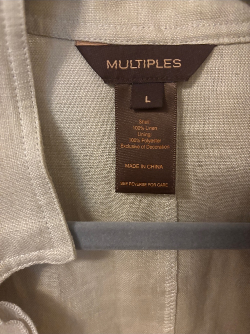 Multiples Taupe Ruffle-Trim Button Front Jacket - Picture 4 of 6